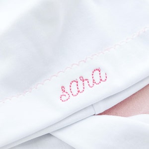 Picot Trim Hat // Embroidered Baby Beanie, Newborn Personalized Hats, Pima Cotton, Newborn Outfit, Naming Hat, Custom Name, Hospital Hat