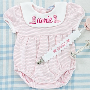 Short Sleeve Bubble Onesie with Motif Bib // Monogram Onesie, Custom Name, Coming Home Outfit, Hospital Outfit, Monogram Bubble, Baby Gift