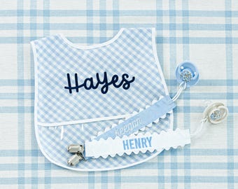Pacifier Clips // Paci Clip, Monogram Pacifier Clip, Pacifier Holder, Embroidered Custom Name, Personalized Baby Gift, Baby Girl, Baby Boy