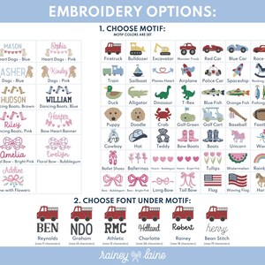 a cross stitch chart of embroidery options