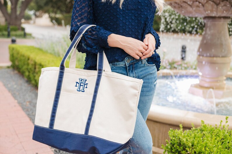 Bolsa de lona // Bolsa con monograma y cremallera superior, bolsa personalizada, bolsa escolar, regalo de dama de honor, bolsa de playa, bolsa irónica, bolsa para niños imagen 5