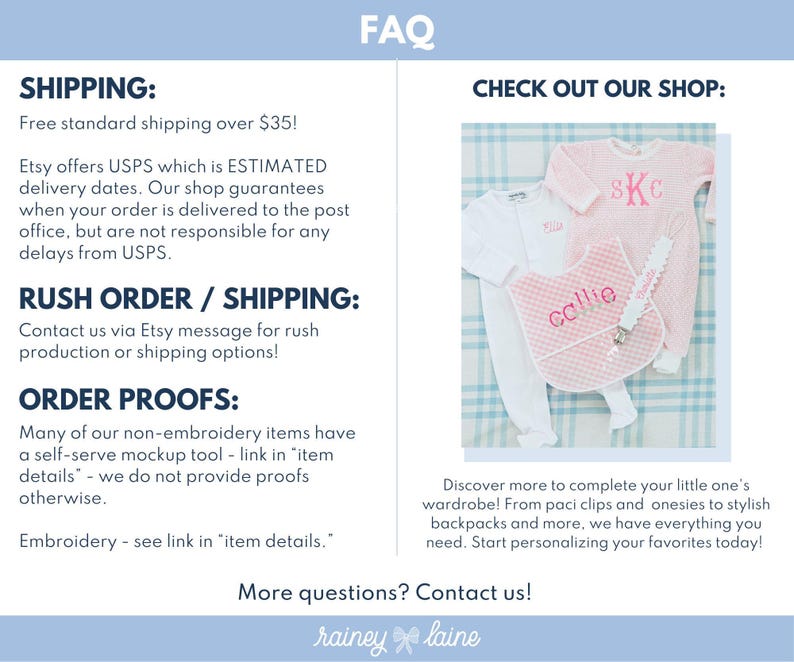 a flyer for a baby's clothing store