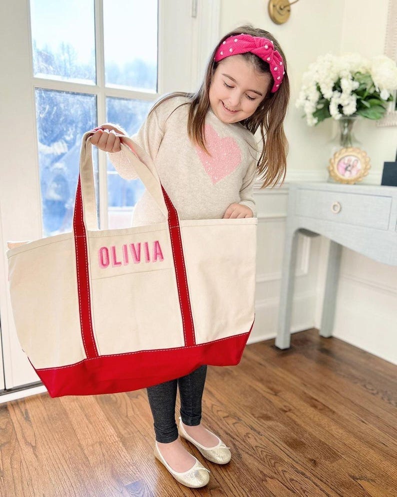 Bolsa de lona // Bolsa con monograma y cremallera superior, bolsa personalizada, bolsa escolar, regalo de dama de honor, bolsa de playa, bolsa irónica, bolsa para niños imagen 3