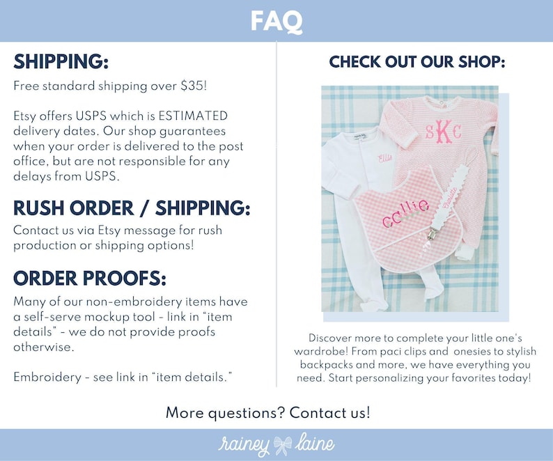 a flyer for a baby's clothing store