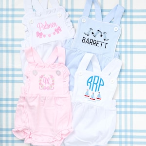 Cotton Sunsuit with Motif // Baby Shower Gift, Soft Onesie, Baby Girl Gift, Custom Name Outfit, Newborn Baby, Footie Romper, Baby Boy Gift