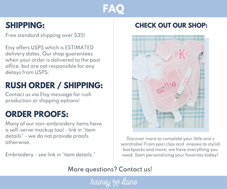 a flyer for a baby's clothing store