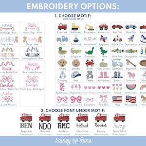 a cross stitch chart of embroidery options