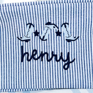 Pochette in seersucker con motivo // Regalo per la doccia, Borsa per tutto, Borsa per il trucco, Borsa per cosmetici, Borsa da toilette con monogramma, Ritorno a scuola, Borsa per bambini immagine 2