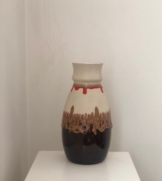 Vintage Bay Keramik Vase: West German Fat Lava Drip Glaze - Etsy