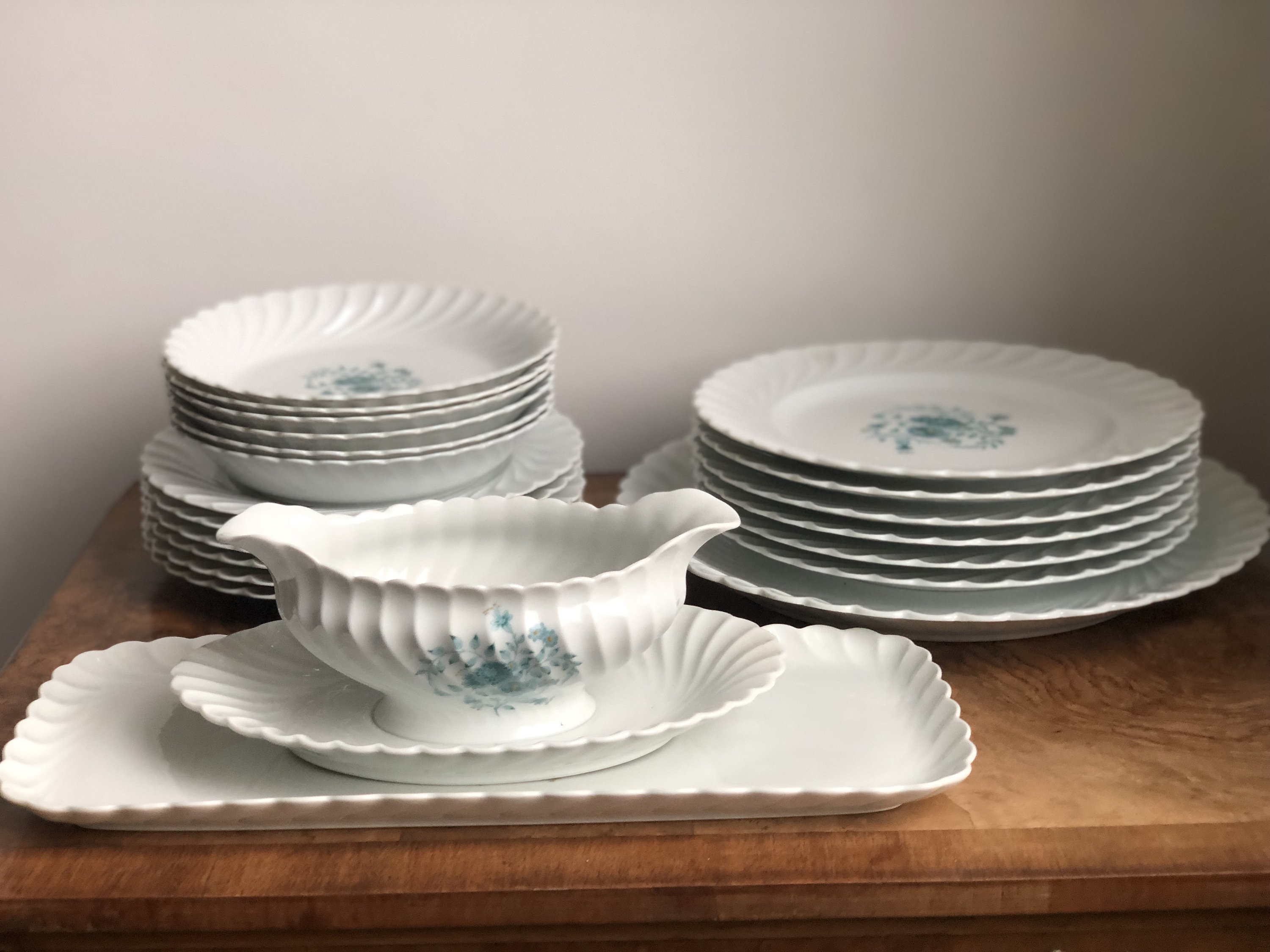 ヴィンテージ ハビランド リモージュ ディナーウェアセット：ブルー