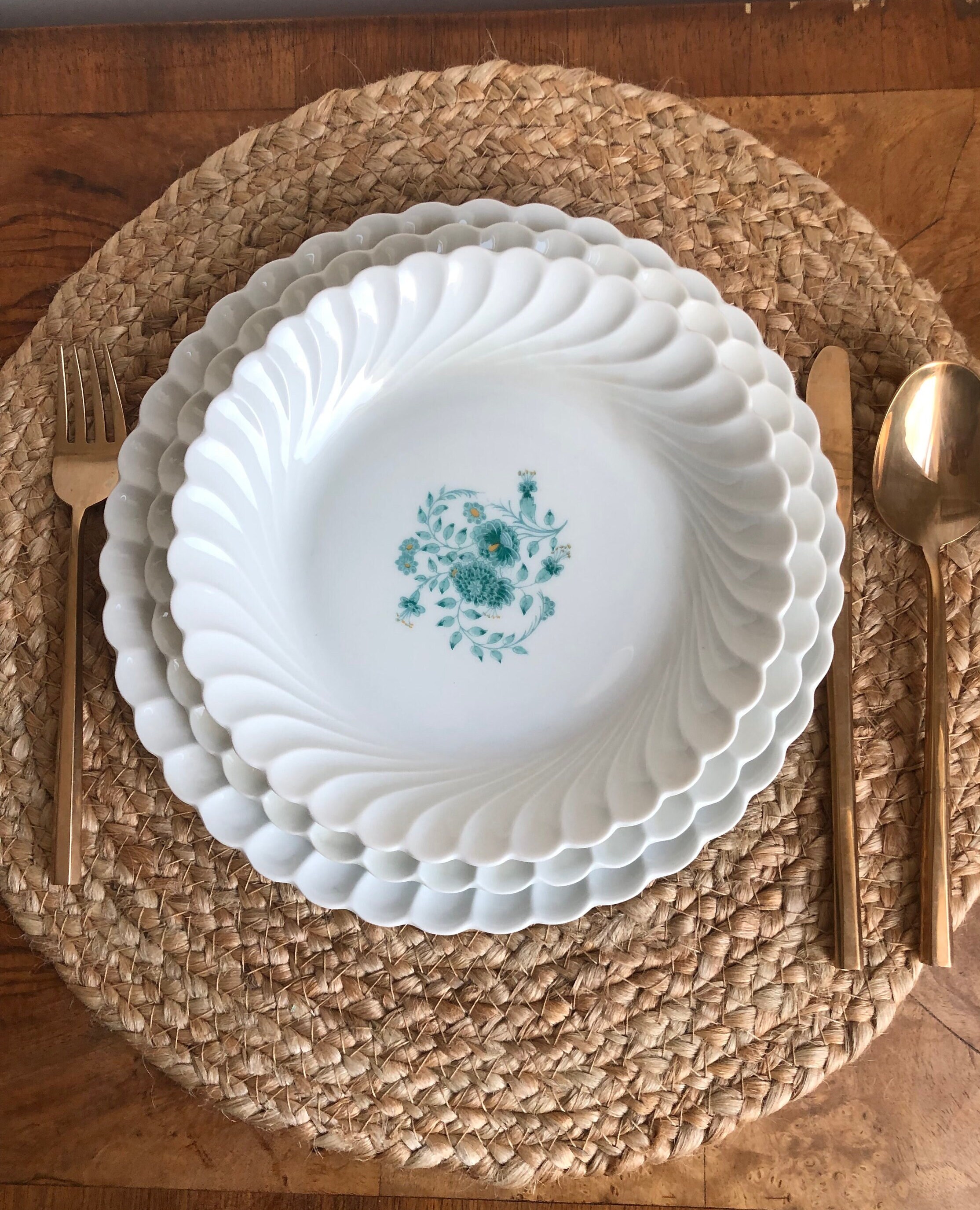 ヴィンテージ ハビランド リモージュ ディナーウェアセット：ブルー