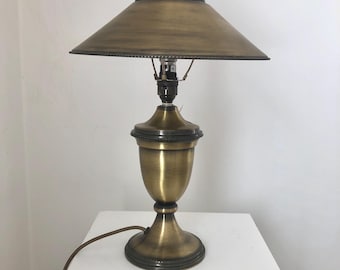 Mid Century Gebürsteter Messing Dome Schreibtischlampe: Studie Bürotisch Licht