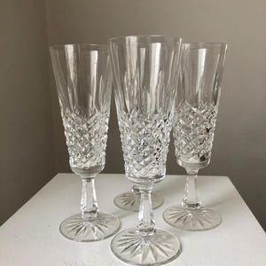 4 -piece Vintage Crystal  Cut Glass Champagne Flutes, Exquisite High Quality Champagne Coupes, White Wine Glasses