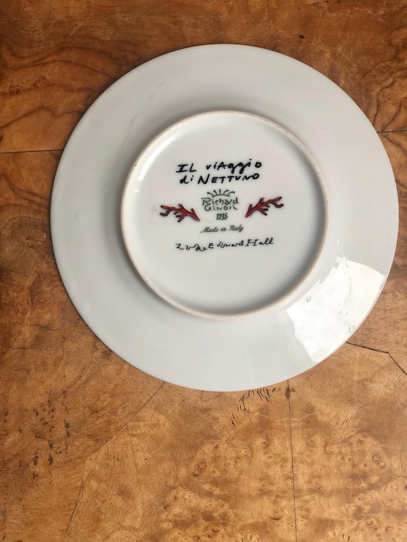 Ginori 1735 Shell Bread Plate: Neptune's Voyage Colorful Cake Dish