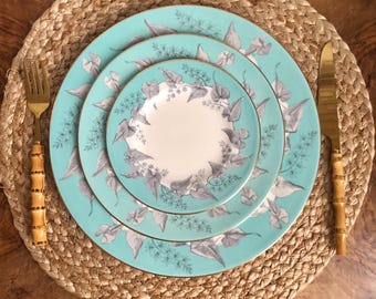 Set of 4 Tiffany and Co. Mrs. Delanys Flowers Dessert Plates
