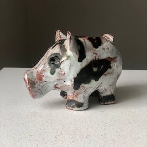 Handmade Ceramic Pig Sculpture: Vintage Studio Pottery Figurine
