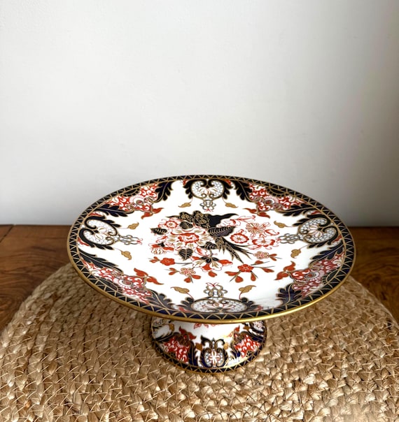 Antique Royal Crown Derby Kings Imari Tazza: Footed Serving Dish