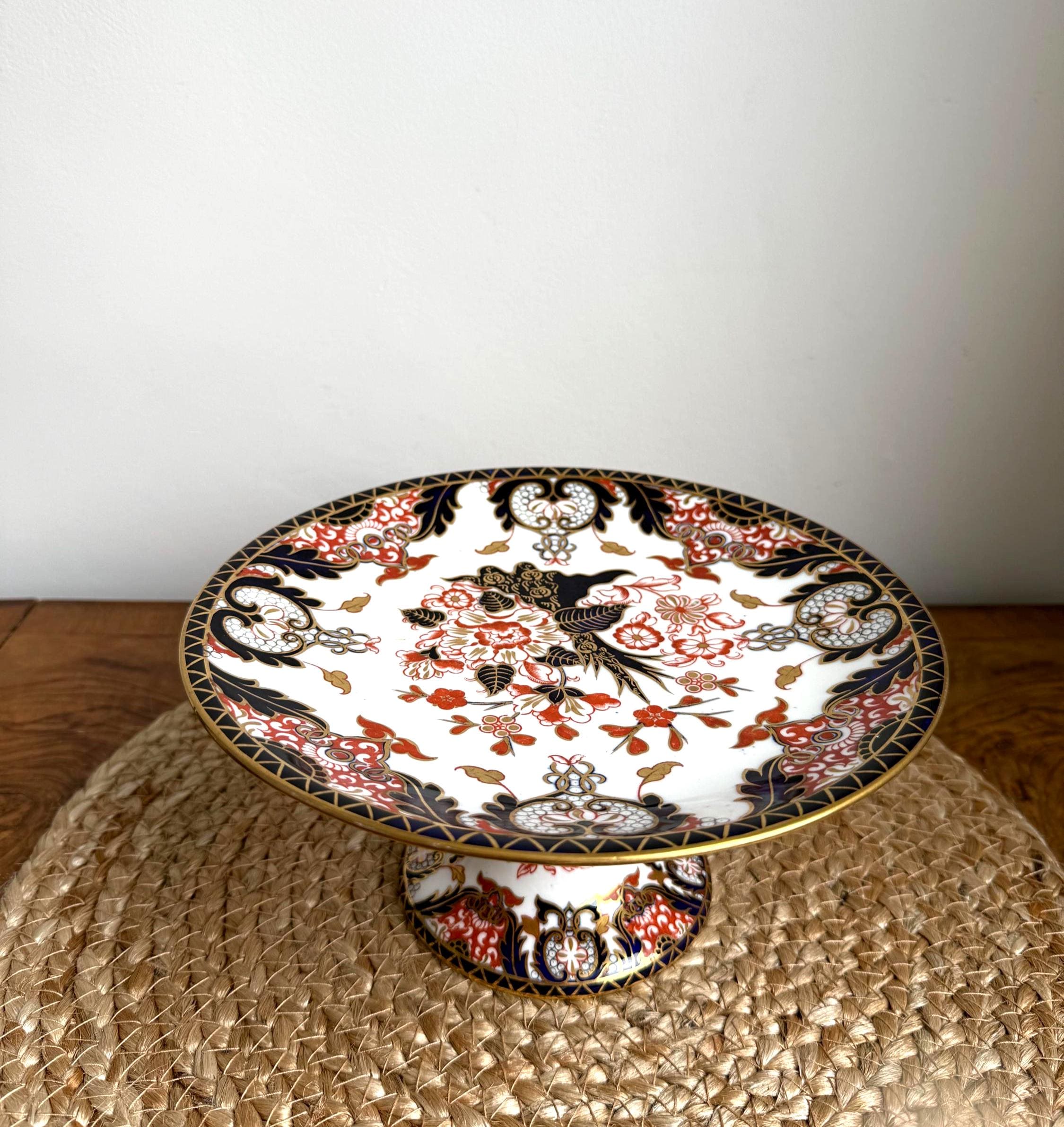 Antique Royal Crown Derby Kings Imari Tazza: Footed Serving Dish