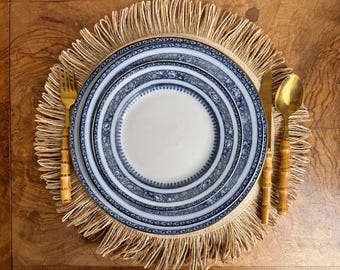 Antique Bishop & Stonier Blue Dinner Service, English China, 1890s