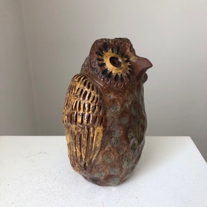Handmade Ceramic Owl Figurine, Vintage Owl Statue, Unique Graduation Gift