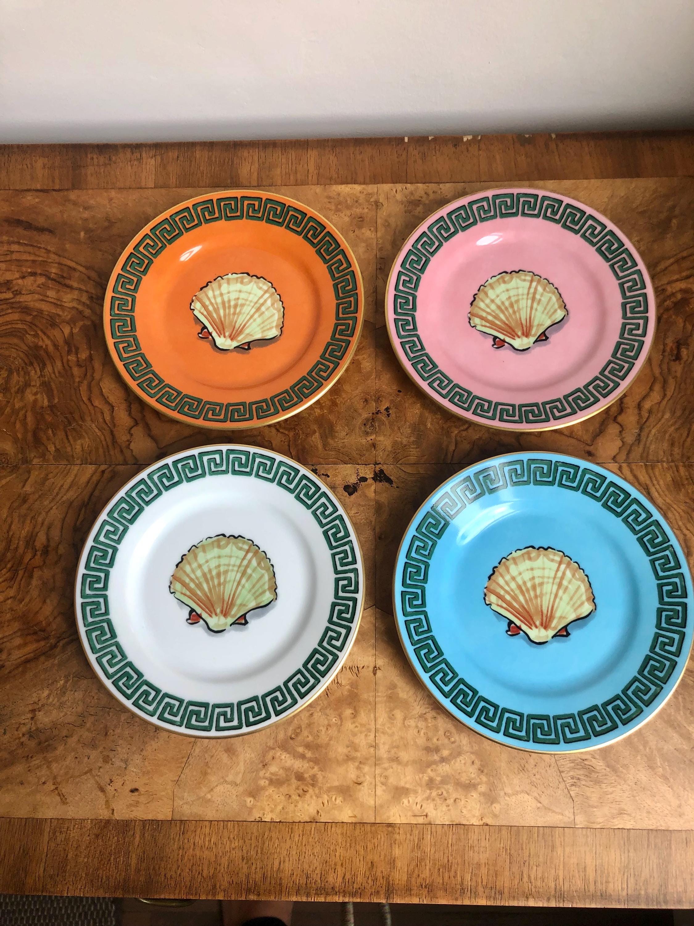 Ginori 1735 Shell Bread Plate: Neptune's Voyage Colorful Cake Dish