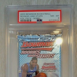 2003 Bowman Chrome Basketball Rookies and Stars, PSA 8, Graded Hobby Foil Pack, Lebron James Rookie, Unopened and Authenticated