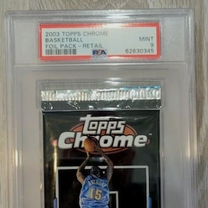 2003 Topps Chrome PSA 9 Unopened and Graded Basketball Foil Pack, Mint Condition, Lebron James Rookie, Brand New Pack, never opened
