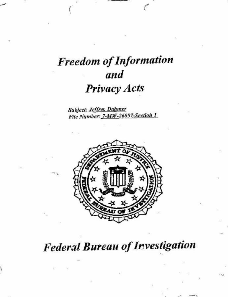 Jeffrey Dahmer FBI Files CD – True Crime FOIA Archive, Photos - Etsy