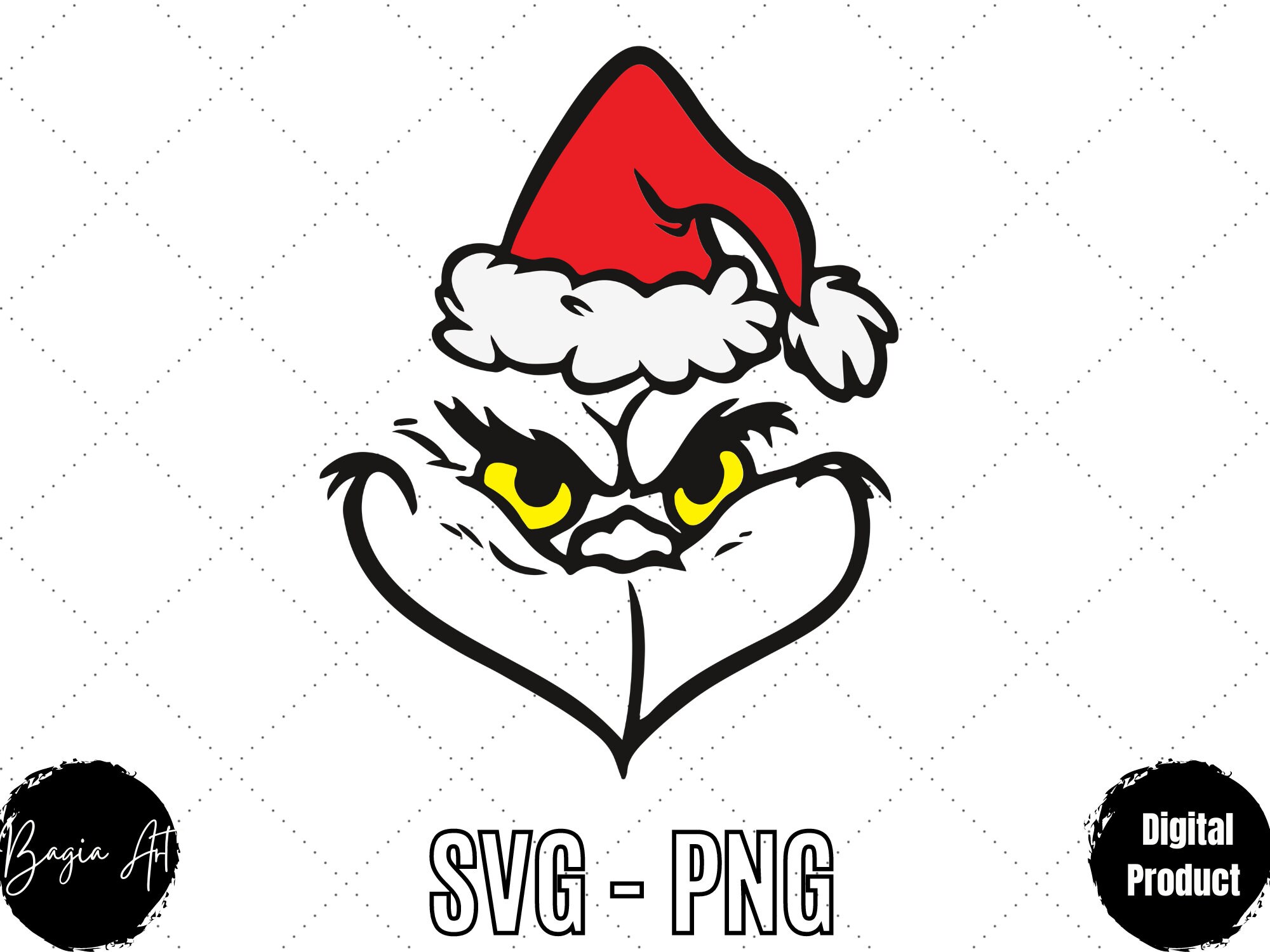 Grinch Face SVG the Grinch Grinch Ornament Grinch Smile Etsy Hong Kong