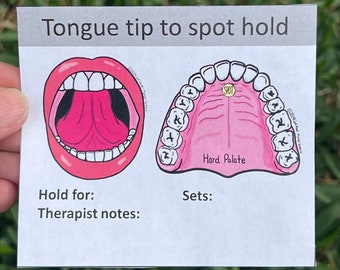 Tongue Myofunctional Therapy exercise cards PDFs FREE coloring page download this weekend only