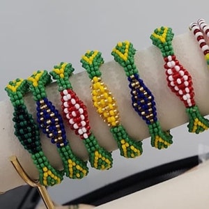 Camino-armband Ilde de Orula | Idee Orula orisha con camino de Chango, Yemaya, Eleggua, Ogun, Oshun, Obatala | Medium Groot Maat Klein