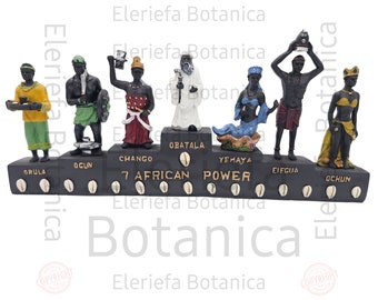 7 sete potências estátuas africanas | Estátua dos Sete Poderes Africanos/ Estátua 7 Potencia Africanas/ Estátua do Orixá | Elegua | Órula | Xangô
