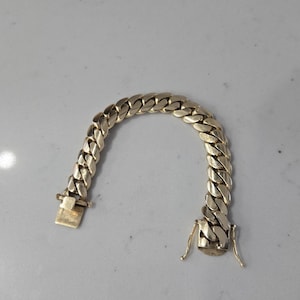 Massieve 10 kt gouden Cubaanse armband / 10 kt manilla de Oro / gouden armband