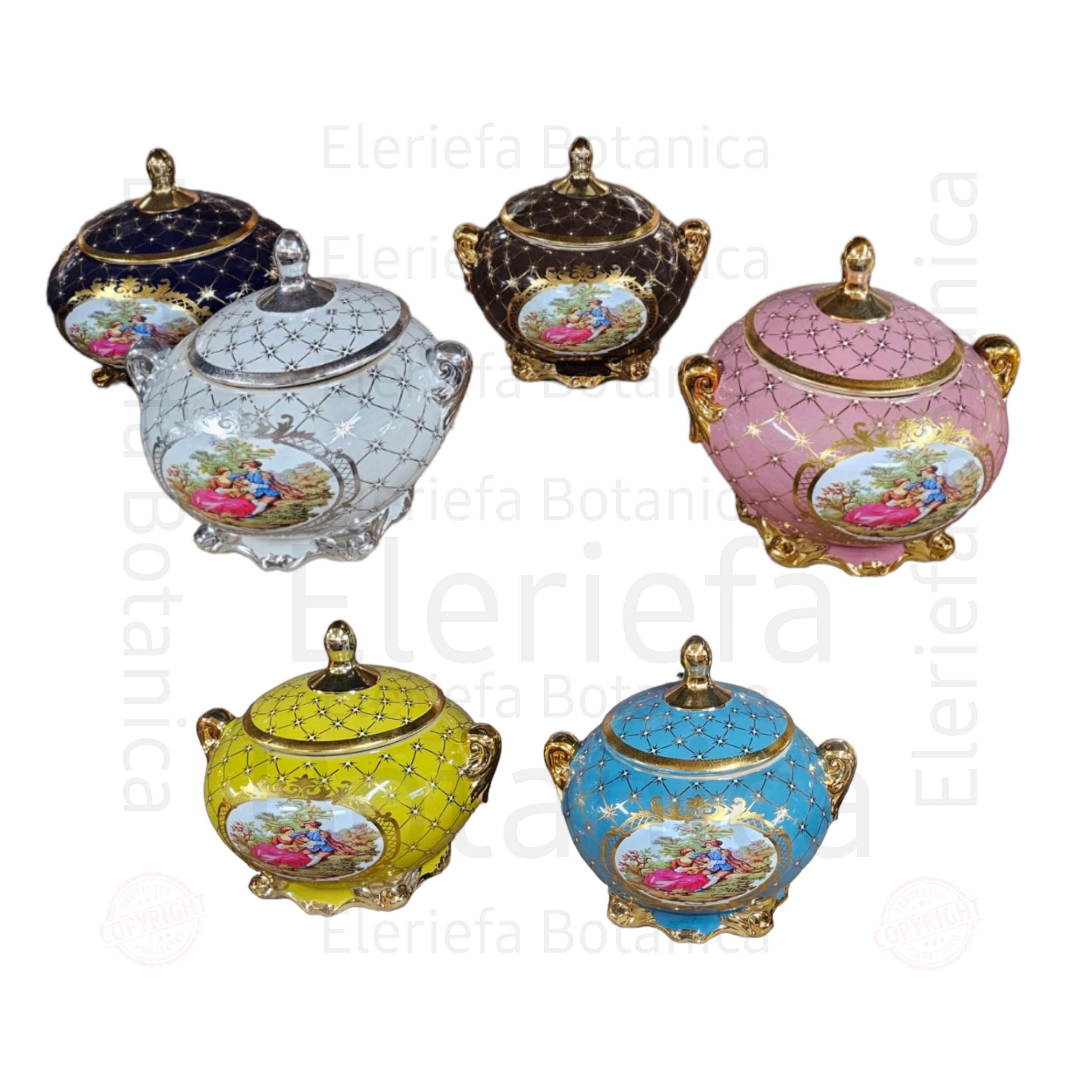 Sopera Oya - Brown Orisha Tureen With Handles And Gold Accents