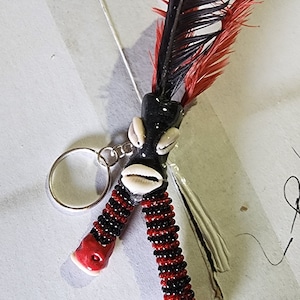 Elegua Key chain |  llavero de Elegua Esu Echu Laroye baston de Elegua | keychain