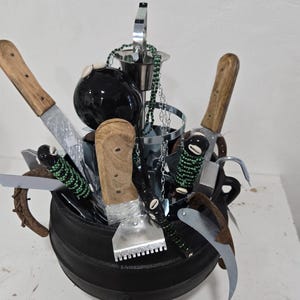 Combo de ogun / set of oggun /Herramientas de oggun / ogun tools / ogun de cabecera / caracol de ogun / caldero de 12&quot; / cuchillo