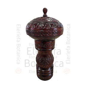 Pilon y batea de shango tayado en madera, set of chango of wood Chango Orisha set