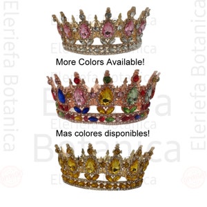 Orisha Kronen Metall Edelstein ade Corona für Oshun, Yemaya, Oya, Obatala, Corona para Santos, Corona para Orishas