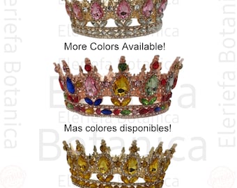 Orisha Coronas metal piedra preciosa ade corona para Oshun, Yemaya, Oya, Obatala, corona para santos, corona para orishas