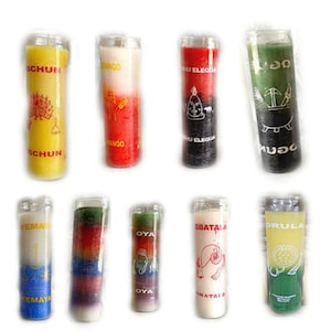 Santo Candle, Candle Orisha, Vela de Orisha, Vela de Santo ELEGUA YEMAYA OGUN shango oshun Ogun Ohosi Oya
