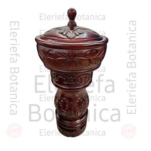 Pilon y batea de shango tayado en madera, set of chango of wood Chango Orisha set