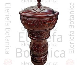 Pilon y batea de shango tayado en madera, set of chango of wood Chango Orisha set