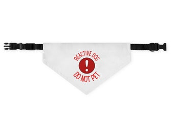 Reactive Dog Do Not Pet Red Dog Bandana Collar for Rescue Dogs
