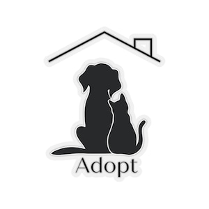 Adopt Don&#39;t Shop Cute Cat Dog Pet Kiss-Cut Stickers