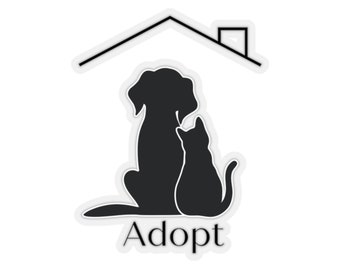 Adopteer niet winkelen schattige kat hond huisdier kiss-cut stickers