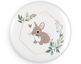 Cottontail Bunny Rabbit Magnet Cute Pet Owner Gift, Round (1 & 10 pcs)