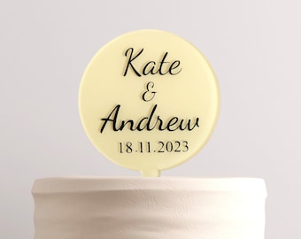 Personalised Acrylic Cake Topper | Couple Cake Topper | Wedding Cake Decor | Custom Wedding Topper | Modern Cake Topper | Nikkah Cake Topper