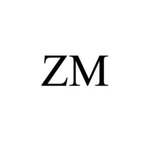May include: Black and white text logo with the letters "ZM" in a simple, sans-serif font.
