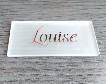 Personalised Frosted Acrylic Place Name | Luxury Wedding Place Names | Wedding Favour Acrylic Tags | Custom Modern Place Setting Cards