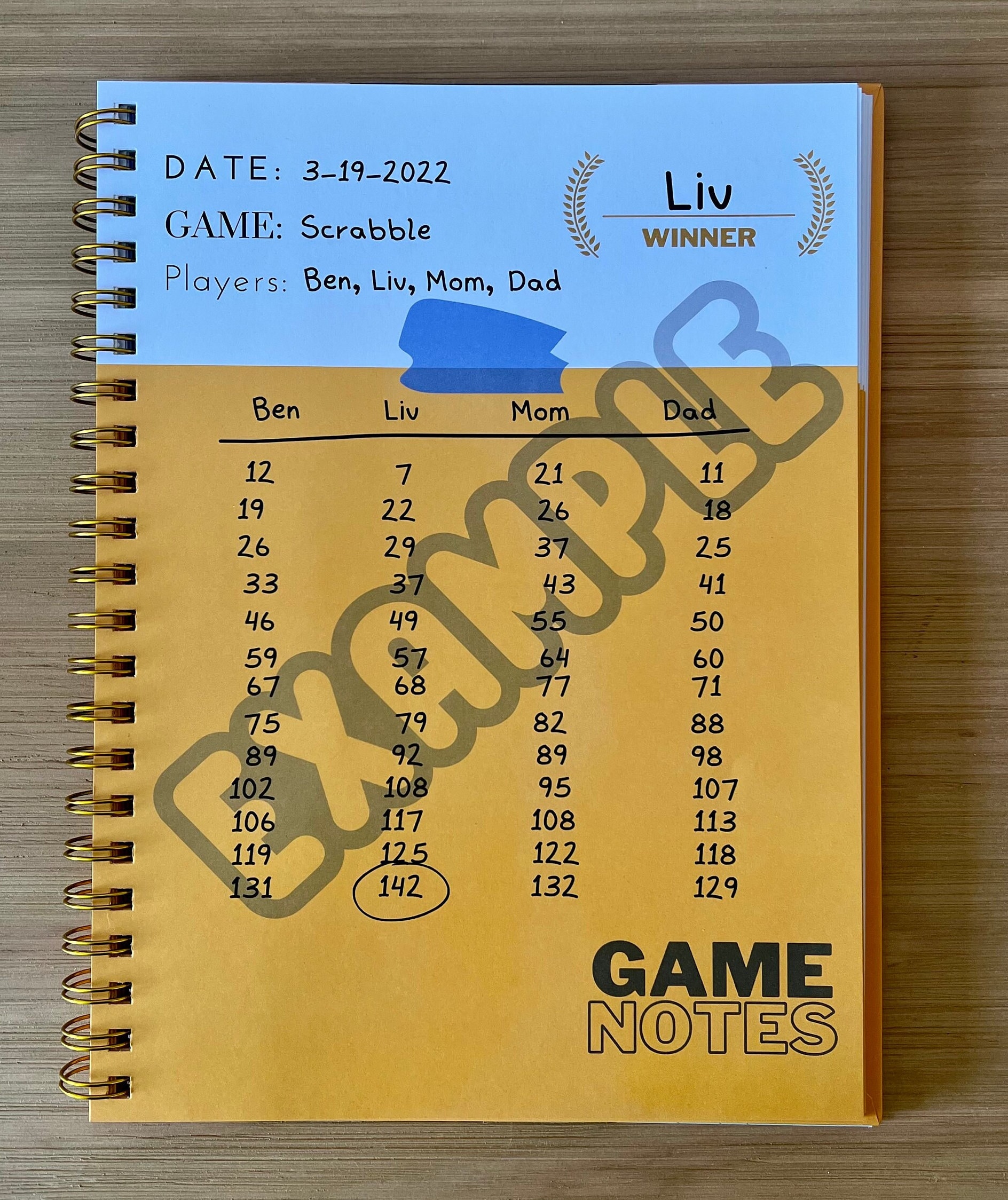 Family Game Night Spiral Journal, Record Score Fun Notebook Journal, Holiday Party Games, Score Keeper, Game Night Gift, Board Gamer Gift